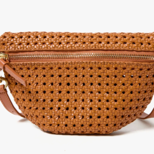 CLARE V Petite Rattan Fanny in Tan