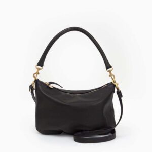 CLARE V Petit Moyen Messenger in Black