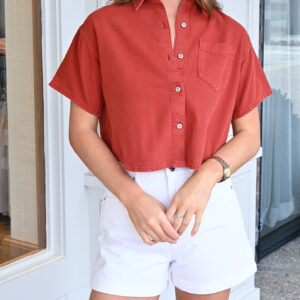 rag & bone Marin Short Sleeve Top in Sienna Stone