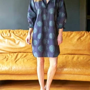 FINLEY Mallory Medallion Jacquard Dress in Dark Teal