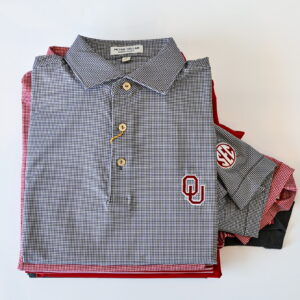 PETER MILLAR Border Performance Jersey Polo with OU/SEC in Iron