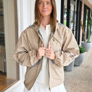 DAMSON MADDER Matilda Gingham Raincoat in Brown