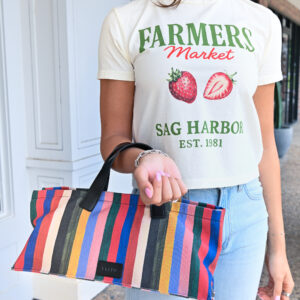 SUNNY SOMEWHERE Sag Harbor Farmers Market Everyday Tee in Off White