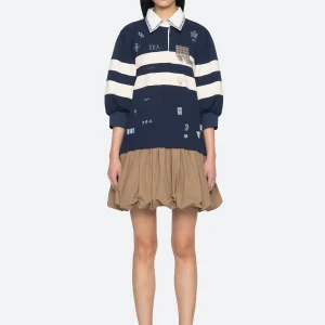 SEA Claira Embroidered Rugby Dress in Multi