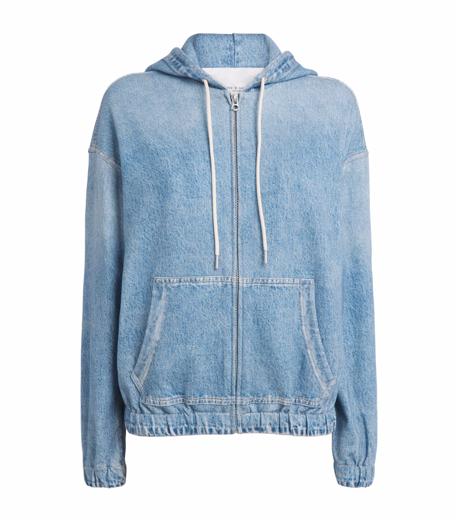 rag & bone Miramar Terry Zip Front Hoodie in Valen