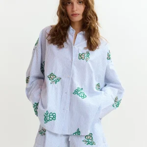 ESSENTIEL ANTWERP Jalinki Embroidered Shirt in Off White