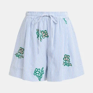 ESSENTIEL ANTWERP Juste Embroidered Mini Shorts in Off White