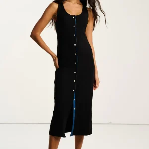 LISA TODD Pure Rib Dress in Black