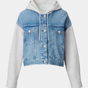 rag & bone Miramar Terry Combo Hooded Trucker in Sport