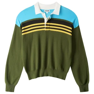 STAUD Sail Top in Fern Multi Stripe