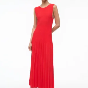 STAUD Elyse Dress in Red Rose