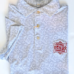 PETER MILLAR Bases Loaded Jersey Polo in White with Oklahoma College World Series National Champions Logo