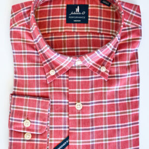 JOHNNIE-O Bassword Plaid in Racing Red