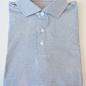 HOLDERNESS & BOURNE The Burke Shirt in Heathered Pacific Blue & White