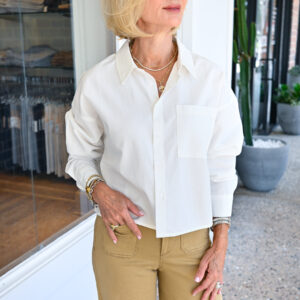 DEAR JOHN Cropped Adrianna Top in White