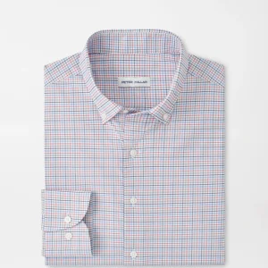 PETER MILLAR Casey Performance Twill Sport Shirt in Navy