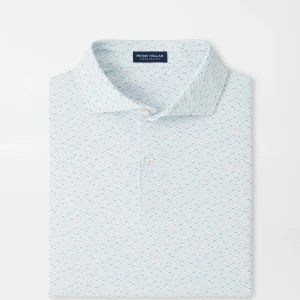 PETER MILLAR Soprano Waves Performance Jersey Polo in White