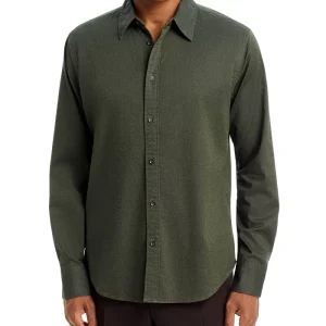 rag & bone Tomlin Dobby Shirt in Dark Green
