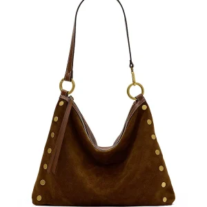 HAMMITT Kyle-Large in Cinnamon Suede/Antique Gold