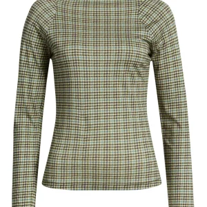 rag & bone Shaw Paneled Long Sleeve Turtleneck T-Shirt in Green Multi