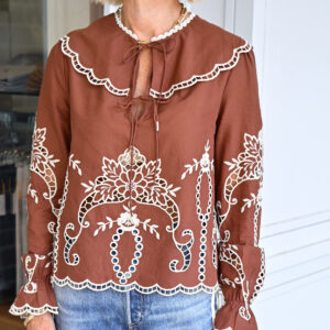 SAYLOR Milica Top in Cocoa