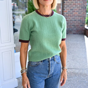 GUEST IN RESIDENCE Rib Ringer Tee in Highland/Fig