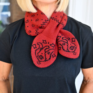 GUEST IN RESIDENCE Bandana Bowtie Scarf in Carmine/Black