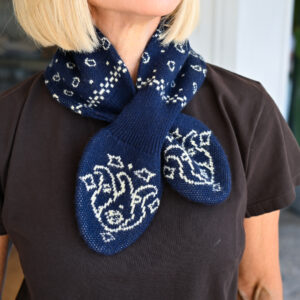 GUEST IN RESIDENCE Bandana Bowtie Scarf in Midnight/Butter