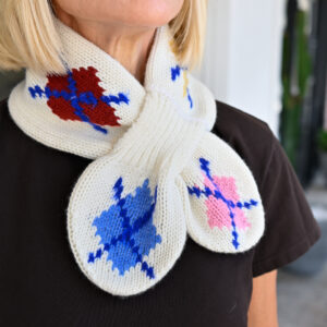 GUEST IN RESIDENCE Argyle Bowtie Scarf in Cream Combo