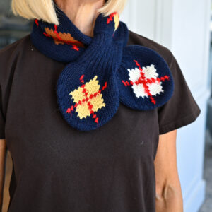 GUEST IN RESIDENCE Argyle Bowtie Scarf in Midnight Combo