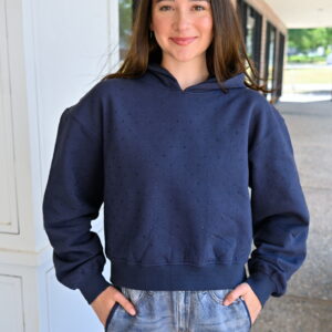 GENERATION LOVE Renae Crystal Hoodie in Midnight Navy