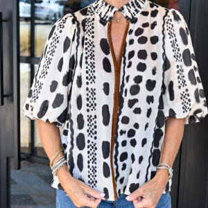 Patterned Top in Cream