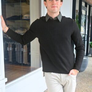 rag & bone Harvey Ribbed Crewneck Sweater in Black