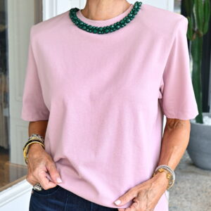 ESSENTIEL ANTWERP Kardinal Shoulderpad T-Shirt in Blush Hour