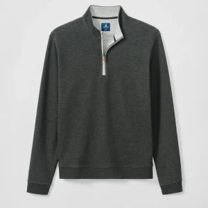 JOHNNIE-O Sully 1/4 Zip in Heather Black