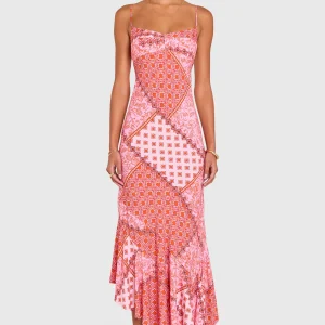 AMANDA UPRICHARD Kaysee Maxi Dress in Pink Multi