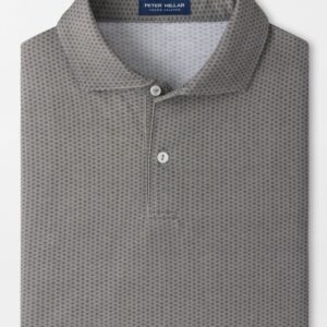 PETER MILLAR Albatross Diamond Cotton-Blend Pique Polo in Dark Olive