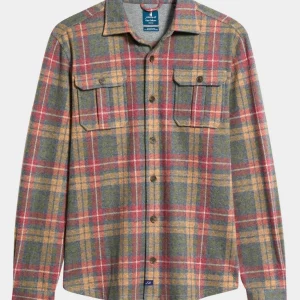 JOHNNIE-O Yule Tartan Plaid Shacket in Forest