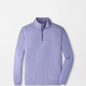 PETER MILLAR Perth Basketweave Performance Quarter Zip in Garden Violet