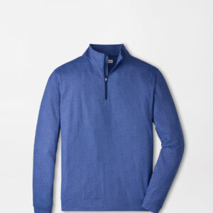 PETER MILLAR Perth Herringbone Performance Quarter-Zip in Sport Navy