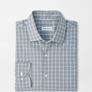 PETER MILLAR Lincoln Crown Lite Cotton-Stretch Sport Shirt in Pine Brook