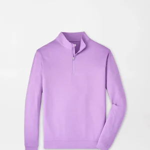 PETER MILLAR Perth Melange Performance Quarter-Zip in Purple Iris