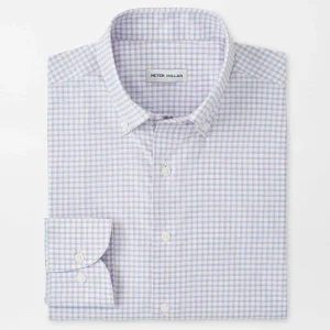 PETER MILLAR Gregory Performance Twill Sport Shirt in Cosmic Peach