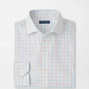 PETER MILLAR Basin Performance Poplin Sport Shirt in Multi