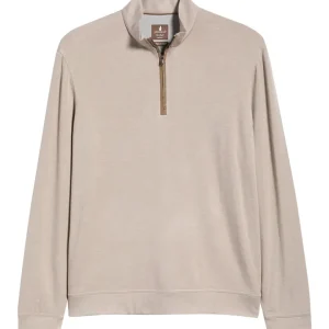 JOHNNIE-O Tahoe Quarter Zip in Taupe