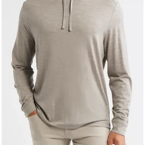 JOHNNIE-O Merino Hoodie Tee in Flax