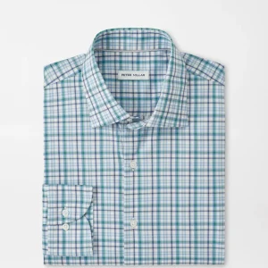 PETER MILLAR Simon Crown Lite Cotton-Stretch Sport Shirt in Windsor Blue