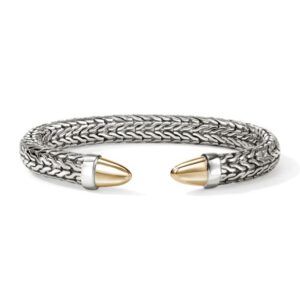 JOHN HARDY Spear 50 14k Yellow Gold & Sterling Silver Flex Cuff Bracelet, 8.9MM