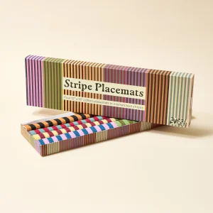 DUSEN DUSEN Cotton Placemats in Dual Stripe Set/4 12" x 18"