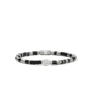 JOHN HARDY JH Lovestruck™ Heishi Bracelet, Sterling Silver, Black Onyx, Diamond, 1.0TCW